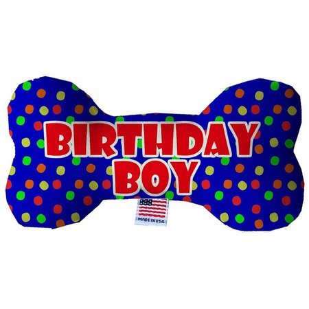 MIRAGE PET PRODUCTS Birthday Boy Fluffy Bone Dog Toy 8 in. 1386-TYBN8